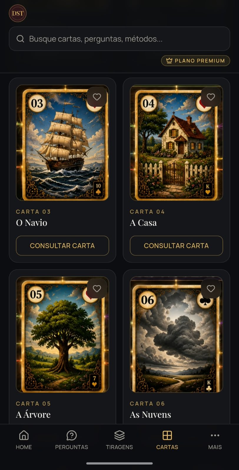 Explore as cartas